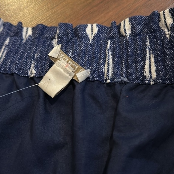 NWT J Crew Linen Sidewalk Mini Skirt-Blue Denim Color with Geometric Design- 14 - Picture 5 of 9